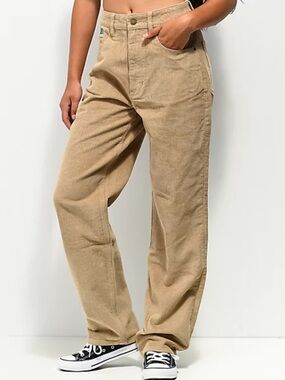 Empyre Tori 90s Khaki Tan Corduroy Skate Pants Woman's Size 6 Loose Fit